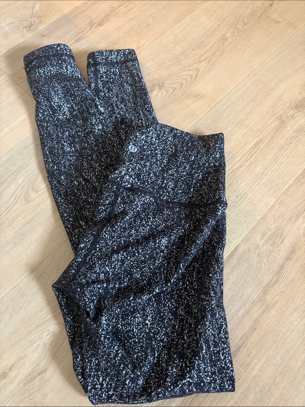 lululemon athletica Black and White Space-Dye Performance Leggings
